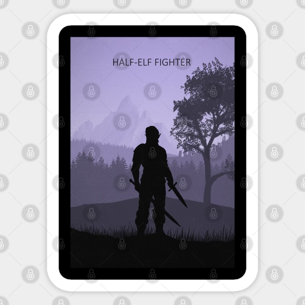 Half-Elf Fighter Sticker by Rykker78 Artworks